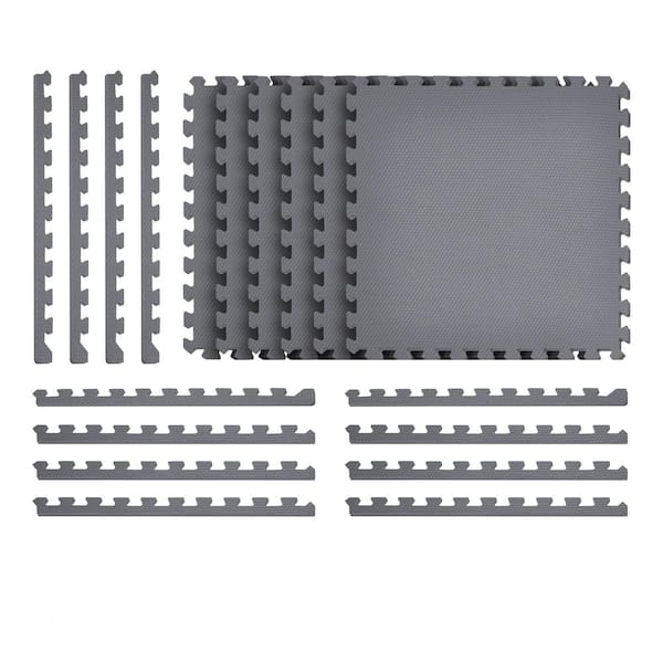 Norsk Gray 24 in. x 24 in. x 0.47 in. Foam Garage Flooring Interlocking Mat (6-Pack)