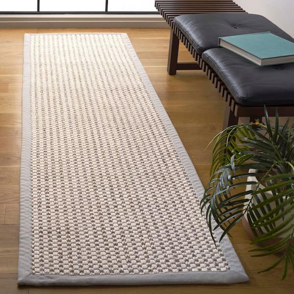 Palm Beach 2 ft. x 8 ft. Ivory Solid Modern Runner Rug