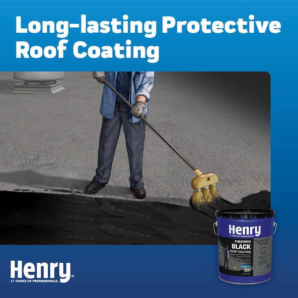 Henry 201 Fibered Black Asphalt Roof Coating 4.75 gal. HE201571