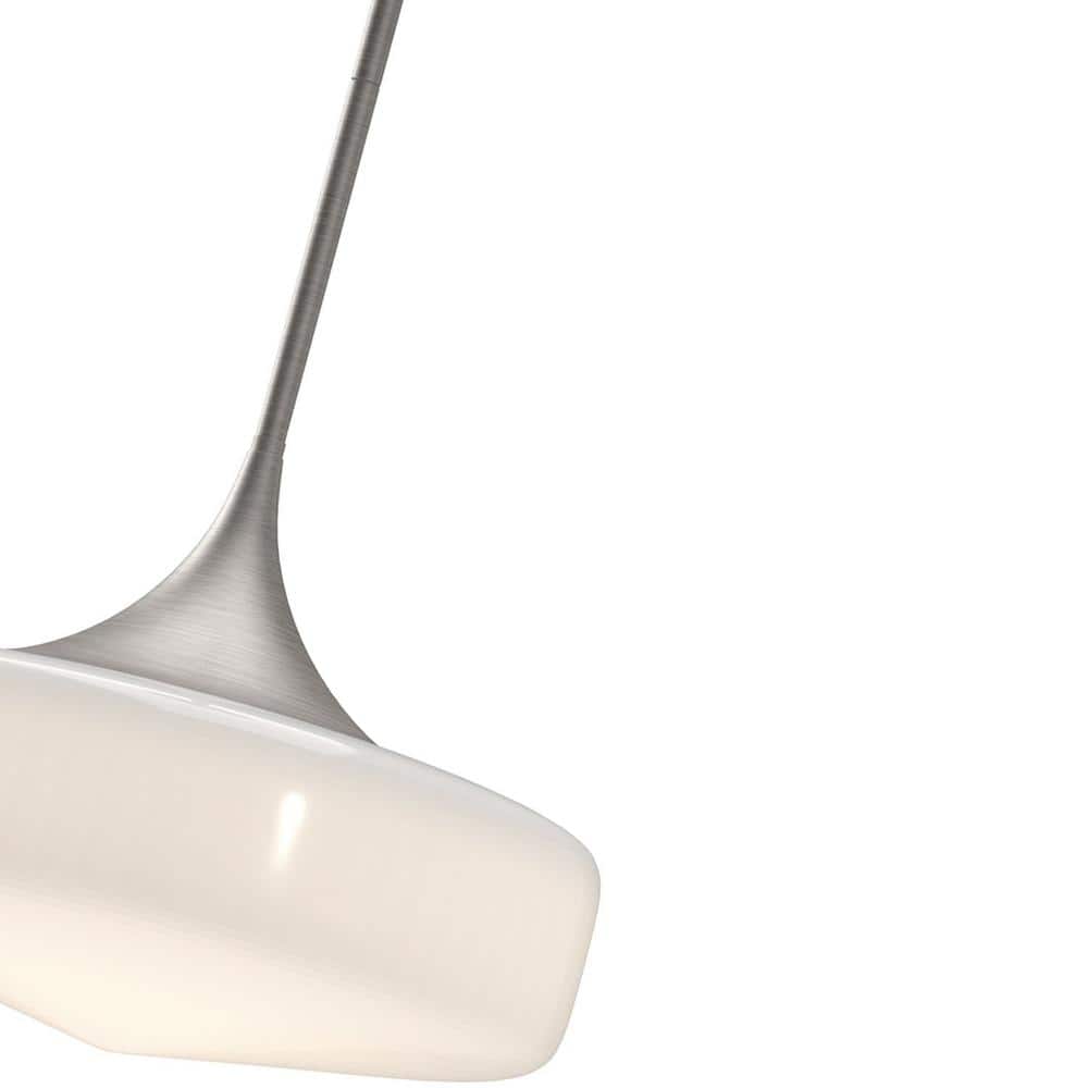 Lincoln Brushed Nickel 14" Drum Pendant Light with Glass Shade