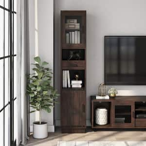 Coopern Vintage Walnut 4-Shelf tv Tower