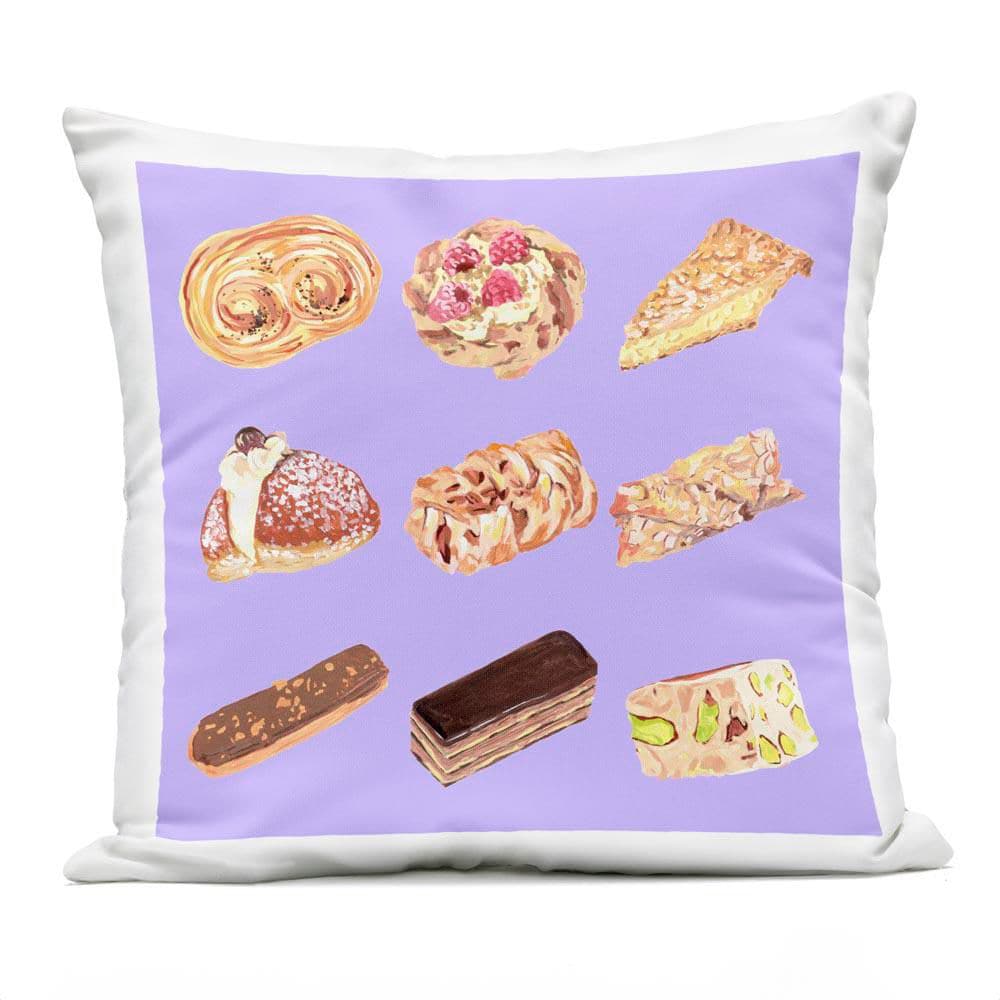 Bakery Goods on Purple Purple Square Outdoor Throw Pillow price history on PriceWatchPro