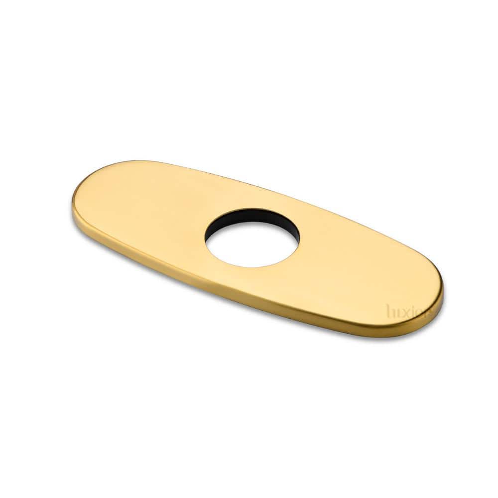 Brushed Gold 6" Brass Bathroom Sink Faucet Hole Cover Plate