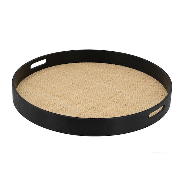 Benjara Black and Brown Decorative Tray