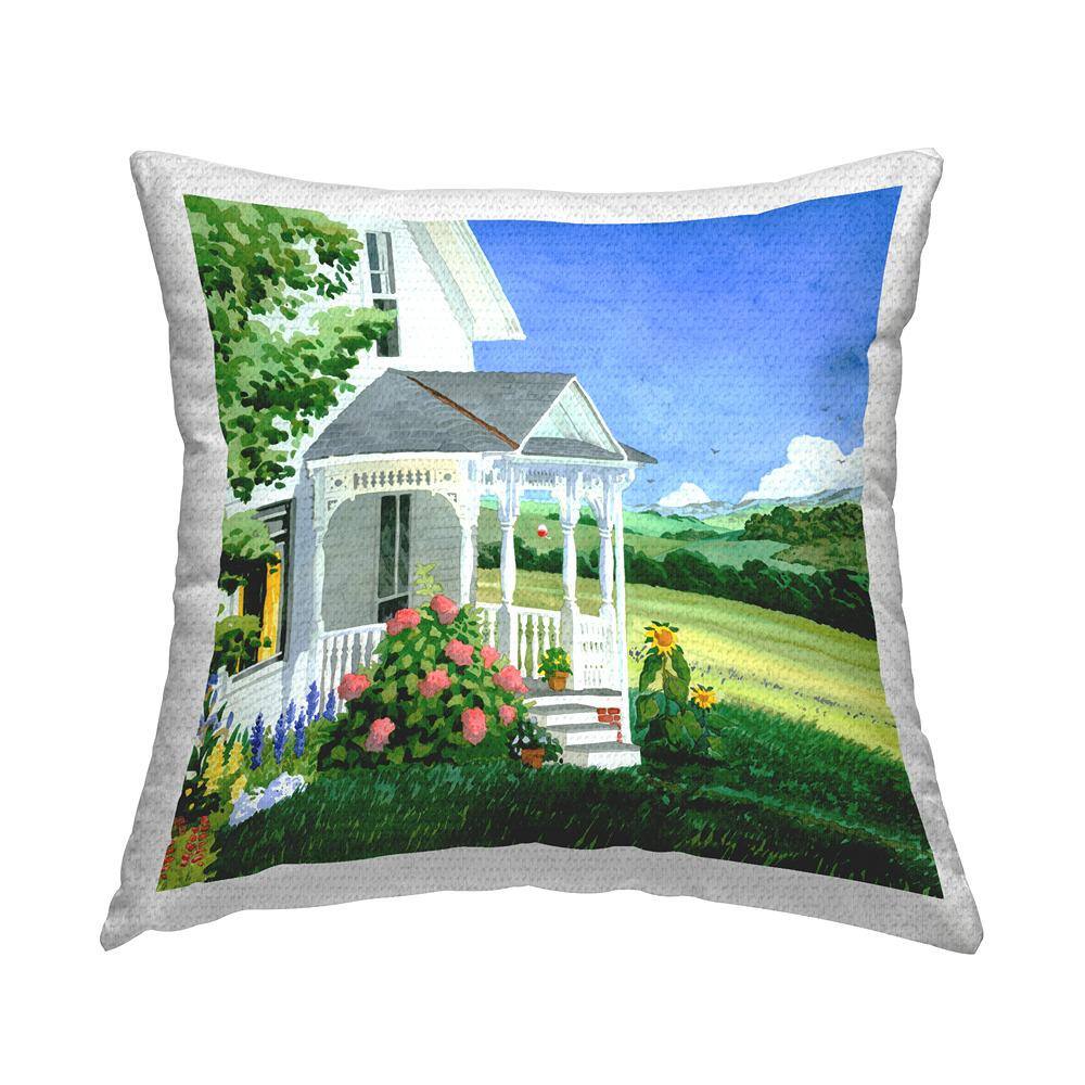 Cottage Garden Lawn Landscape Multi-Color Square Outdoor Throw Pillow price history on PriceWatchPro