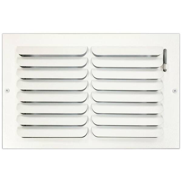SPEEDI-GRILLE 14 in. x 8 in. Ceiling or Wall Register with Curved Single Deflection, White