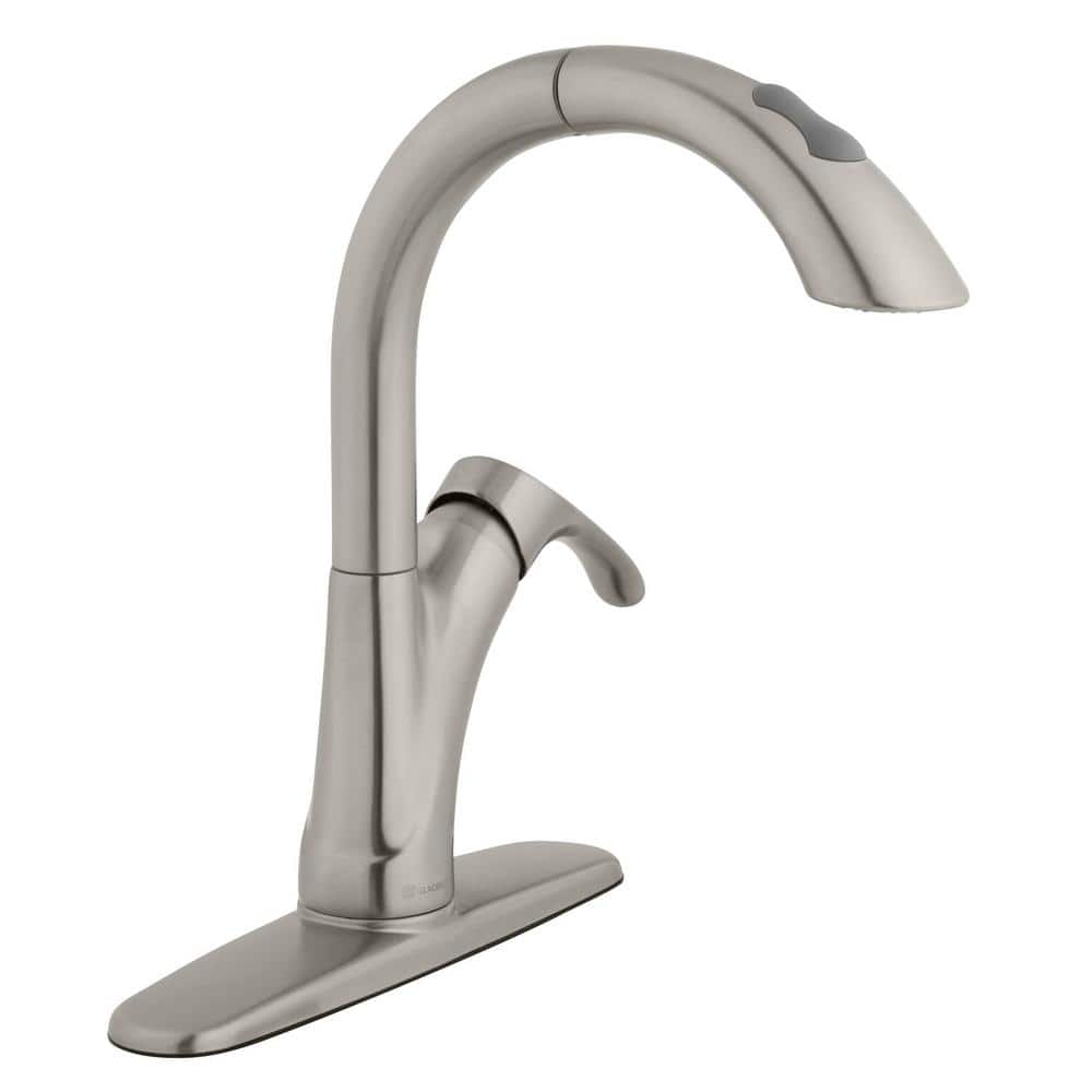 EAN 6925699921631 product image for Glacier Bay Ginger Single-Handle Pull-Down Sprayer Kitchen Faucet in Brushed Nic | upcitemdb.com
