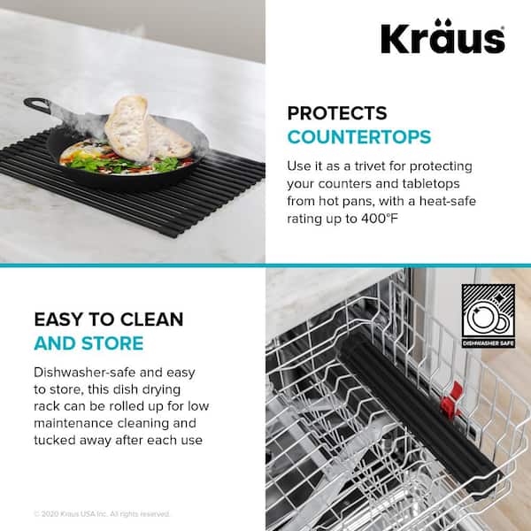 KRAUS Multipurpose Green Workstation Sink Roll-Up Dish Drying Mat Rack  KRM-11GR - The Home Depot