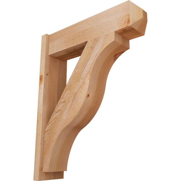 Ekena Millwork 8 in. x 38 in. x 30 in. Western Red Cedar Fuston Craftsman Rough Sawn Outlooker