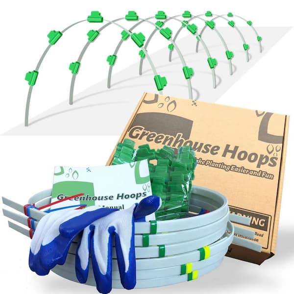 6 Pcs Greenhouse Hoops for 2-4ft Wide Raised Beds, 6.56ft Long Super Bendable Fiberglass Garden Hoops, Weather Resistant