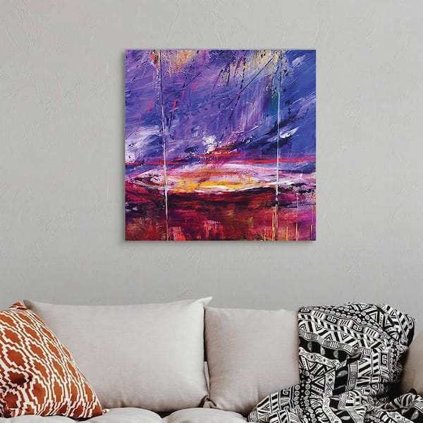 VENICE BEACH Collections Abstract Art Design by Sarah Wahl 1 Piece Unframed Canvas Drawing Print Abstract Print 30 in. x 30 in.