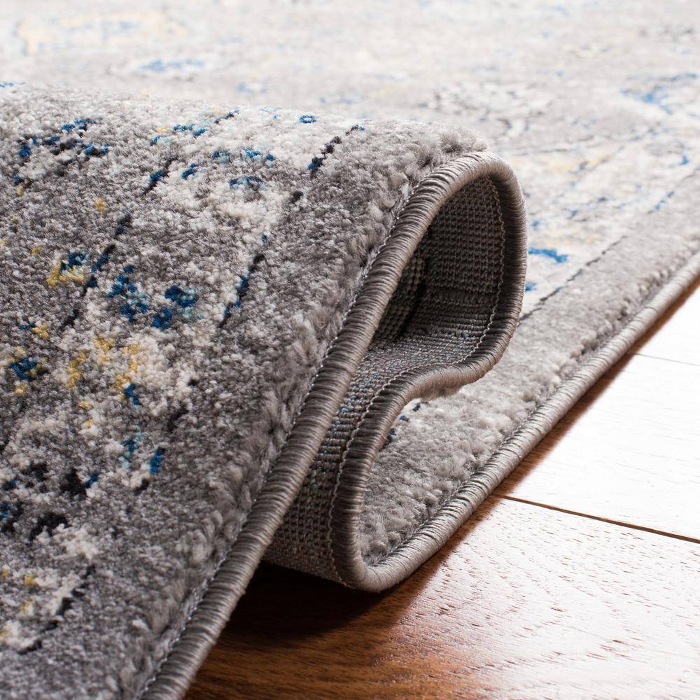 Evoke Dark Grey and Yellow High Pile Synthetic Area Rug