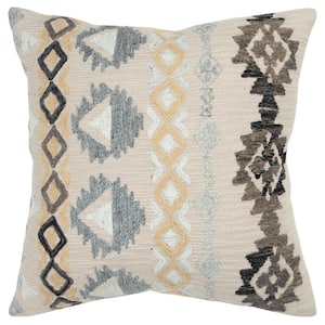 Multi-Colored Geometric Poly Filled 20 in. x 20 in. Decorative Throw Pillow