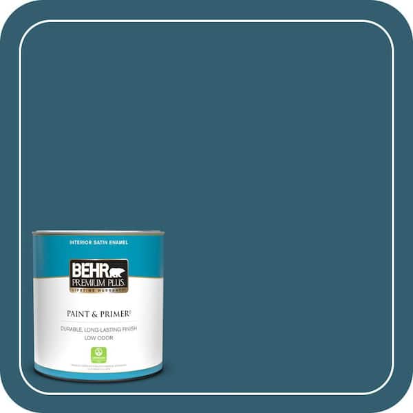 BEHR PREMIUM PLUS 1 qt. #ECC-13-3 Flowing River Satin Enamel Low Odor Interior Paint & Primer