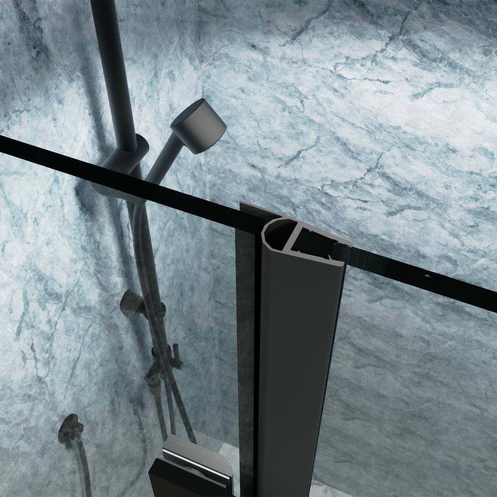 Matte Black Frameless Bifold Glass Shower Door 30" x 72"