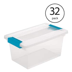 4 Gal. Medium Clip Box Clear Home Storage Container with Lid (32-Pack)