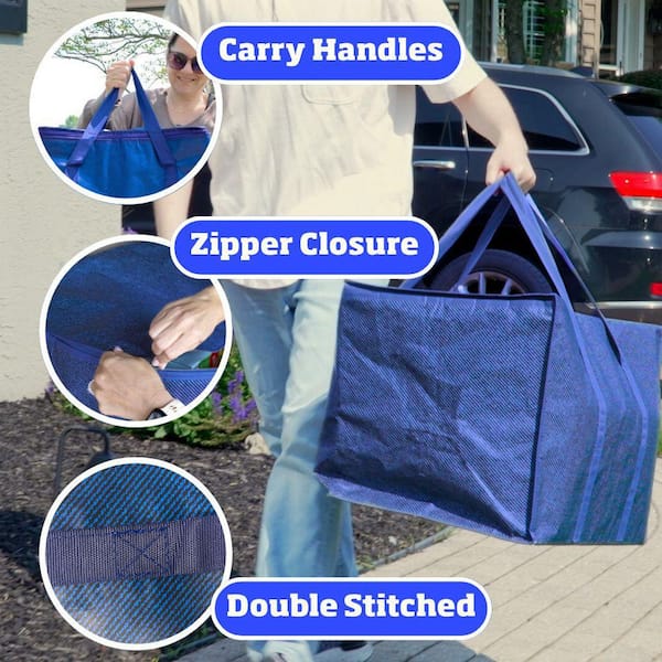 バッグ ILLBROSxNewJackBoogie Record bag BLUE Amazon.com: Windyun 4 Pack 98 Gallon Extra Large Moving Bags XXL