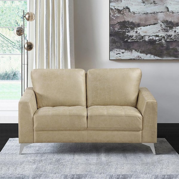 Bristow 77 in. W Straight Arm Microfiber Rectangle 2-Piece Sofa Set in Sand