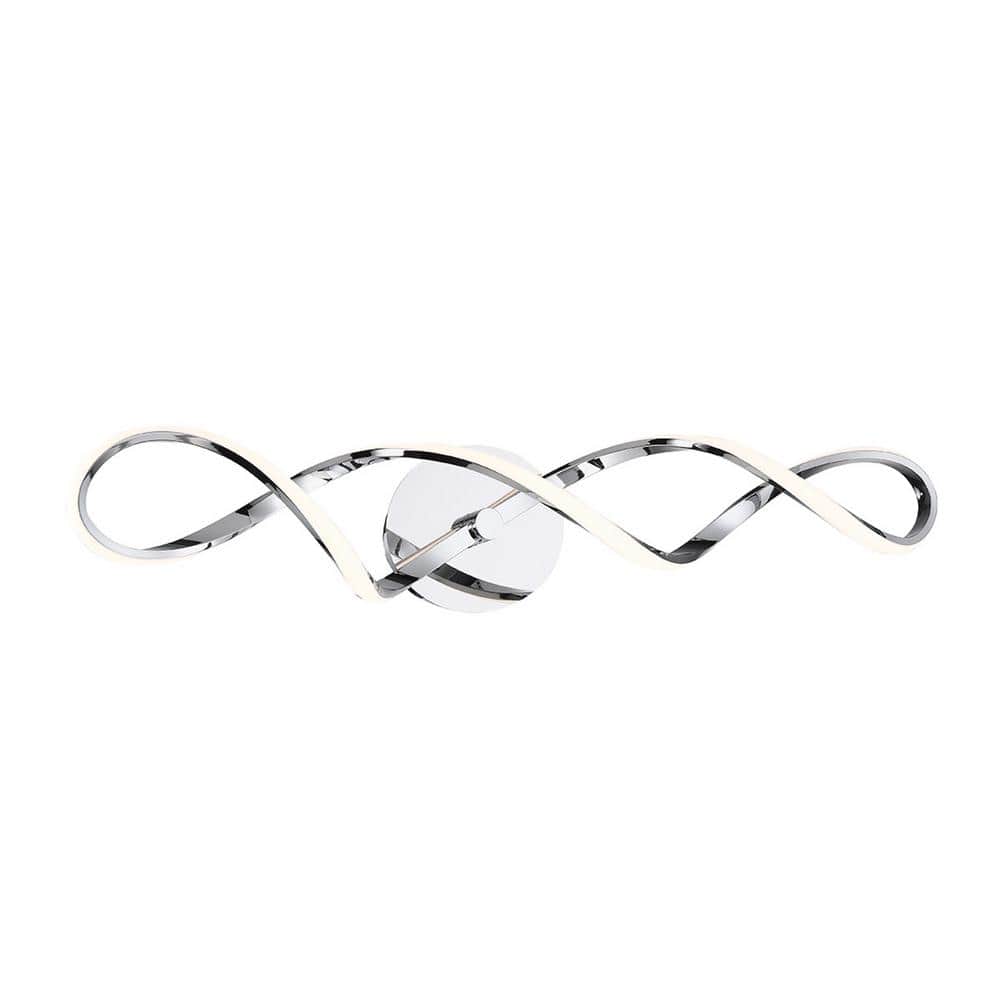 Sleek Chrome Interlace 38" LED Vanity Wall Light with Dimming Feature