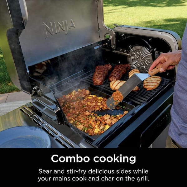 NINJA FlexFlame Premium Half Griddle Plate with Grease Drain, Rust