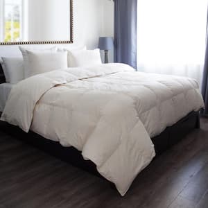 White Natural Organic Cotton Down-Alternative Full/Queen Comforter
