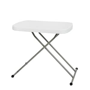 26 in. Granite White Plastic Indoor/Outdoor Folding Table