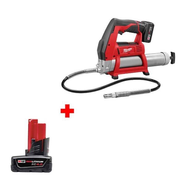 Milwaukee M12 12Volt Cordless Grease Gun XC Kit with M12 12Volt