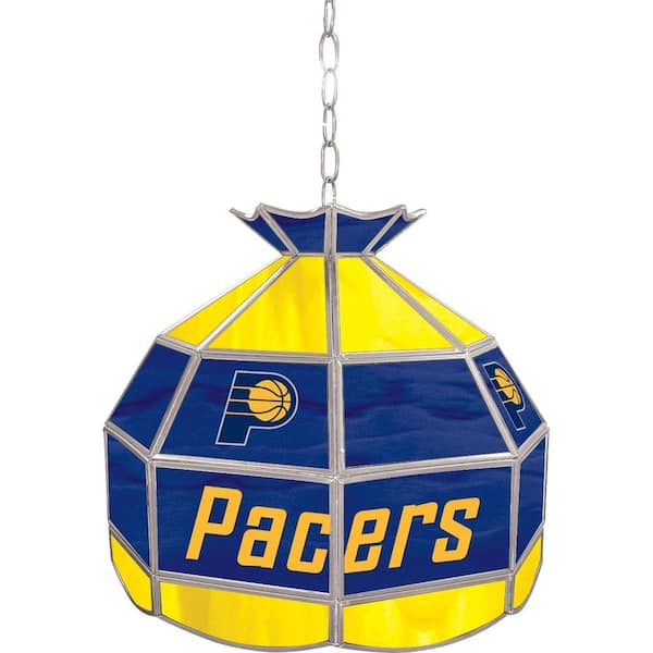 Trademark Indiana Pacers NBA 16 in. Nickel Hanging Tiffany Style Lamp