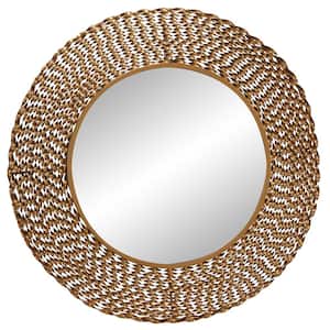 Medium Round Gold Contemporary Mirror (35.0 in. H x 1.0 in. W)