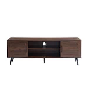 59 in. TV Stand For Tvs Up To 70 in. Dark Walnut