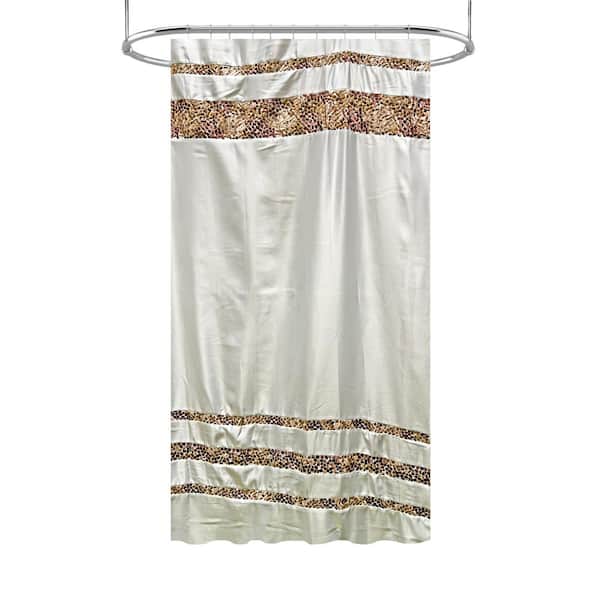 72 in. x 84 in. Spa Brown Shower Polyester Curtain
