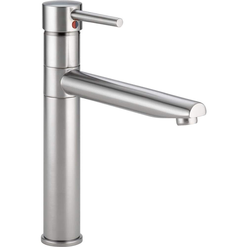 Sleek Modern 11" Stainless Steel Kitchen Faucet with Pull-out Spray