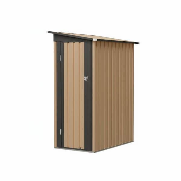 4.25 ft. W x 2.4 ft. D Brown Metal Garden Shed with Side Hinge Door (9 sq. ft. )