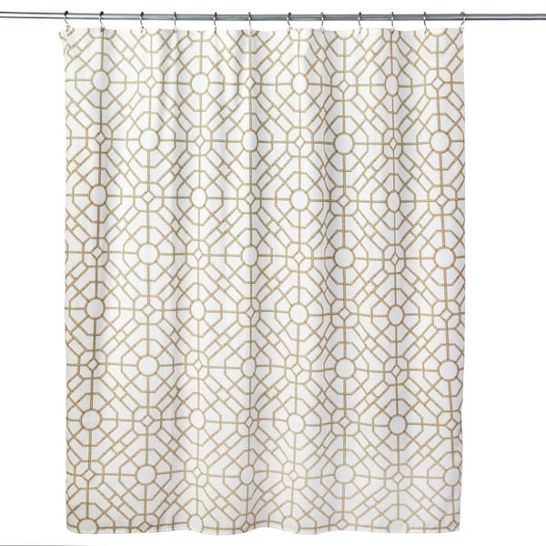 Saay Knight Bamboo Lattice 72 In, Bamboo Fabric Shower Curtain