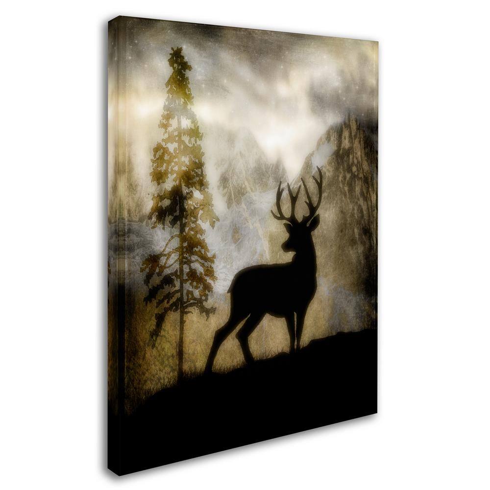 Mystic Deer Portrait Canvas Wall Art with Floater Frame