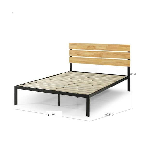 Zinus Paul Metal And Wood Platform Bed, Queen Bed Metal Support Slats