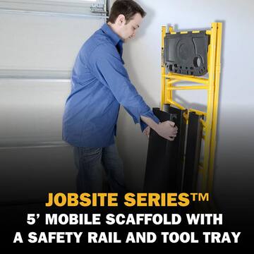 Jobsite Series 3.3 ft. L x 6.3 ft. H x 2.6 ft. D Scaffold Work Platform with Safety Rail and Tool Tray, 900 lb. Capacity