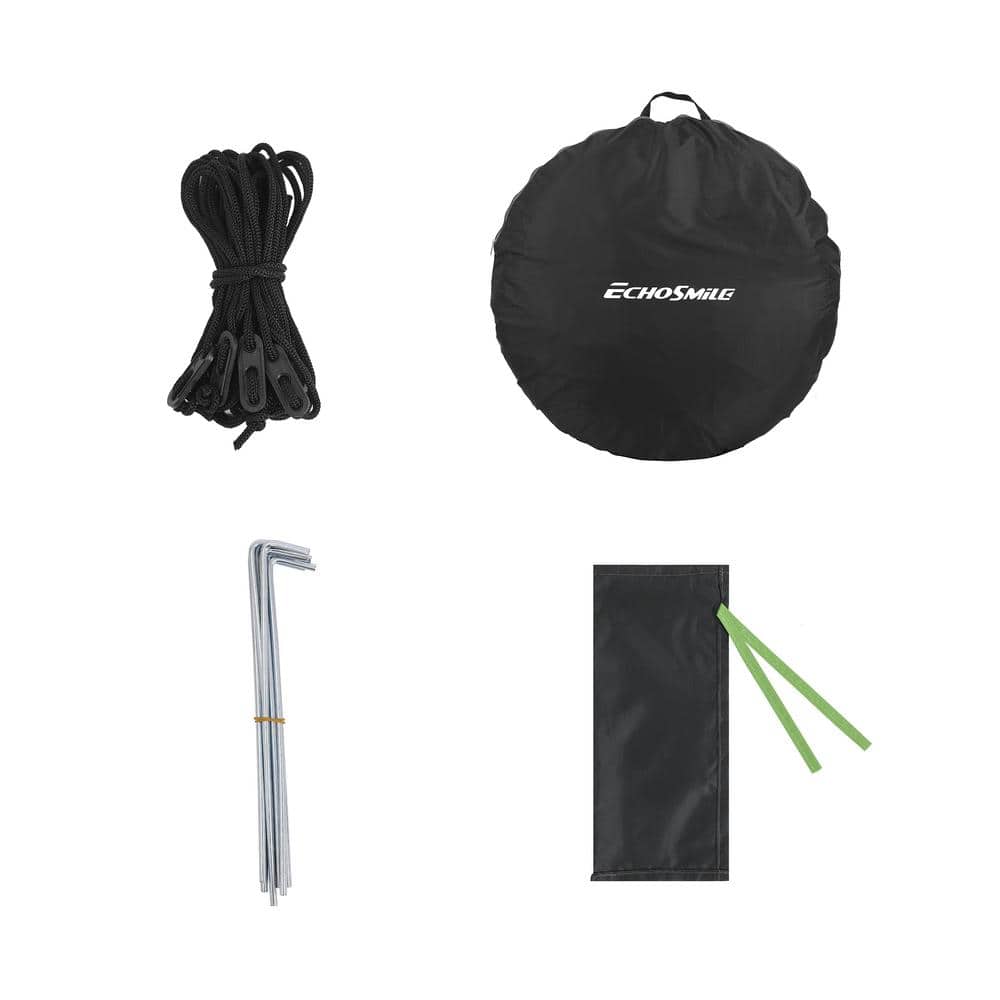 EchoSmile 4-Person Black and Orange Pop Up Camping Tent