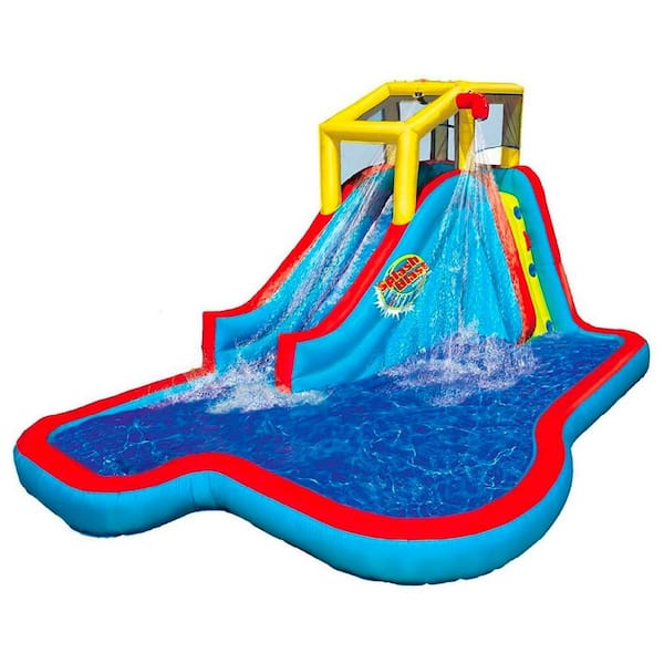 BANZAI Slide and Soak Splash Park Inflatable Outdoor Kids Water Park Play Center