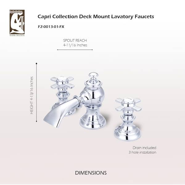 Modern Classic 8 in. Widespread 2-Handle Bathroom Faucet with Pop Up Drain in Chrome