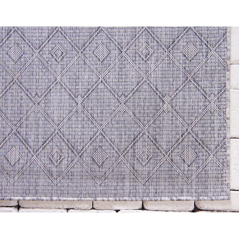 Light Gray/Blue Synthetic 4' x 6' Outdoor Trellis Rug