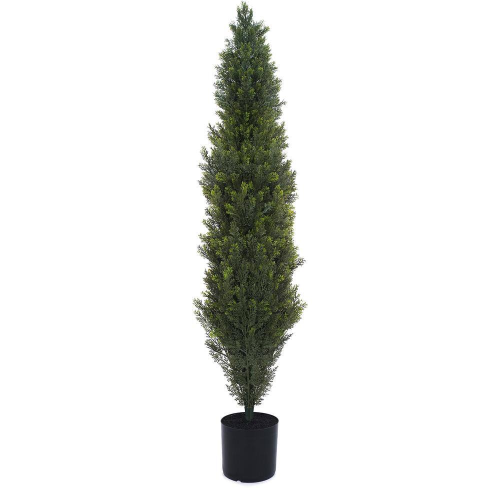 1-Piece 5ft. Artificial Cedar Topiary Trees Boxwood Fake Cypress Trees Faux