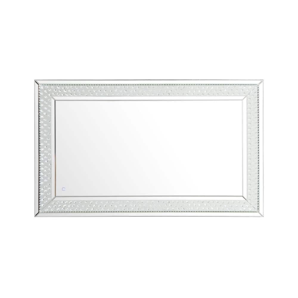 Timeless Home 36 in. W x 60 in. H Contemporary Rectangular Iron Framed LED 