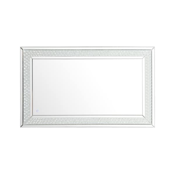 Unbranded Timeless Home 36 in. W x 60 in. H Contemporary Rectangular Iron Framed LED Wall Bathroom Vanity Mirror in Clear Mirror