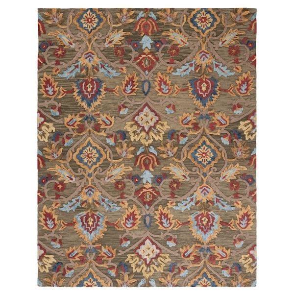 Blossom 12 ft. x 18 ft. Green/Multi Oriental Area Rug