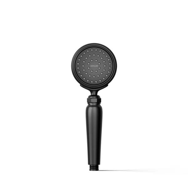 KOHLER Artifacts 1-Spray Patterns 1.75 GPM 3.625 in. Wall Mount Handheld Fixed Shower Head in Matte Black