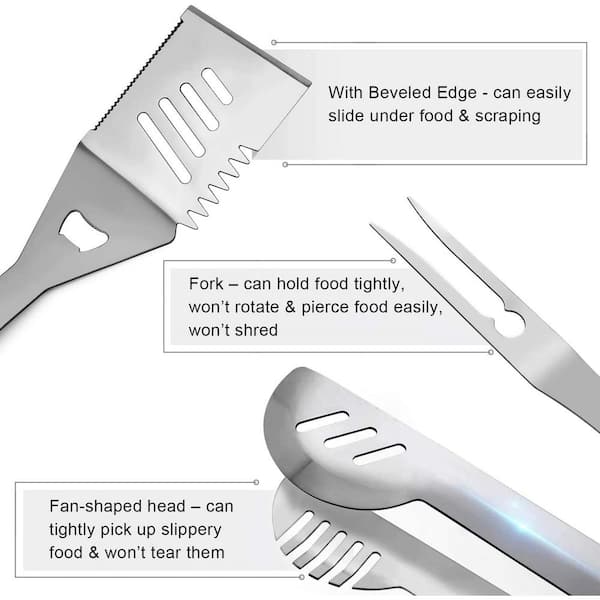 Cubilan Stainless Steel Spatula Set, The Spatula Is Very Suitable for Use  As Grill Accessories Cooking Accessory B01FSHKRLG - The Home Depot