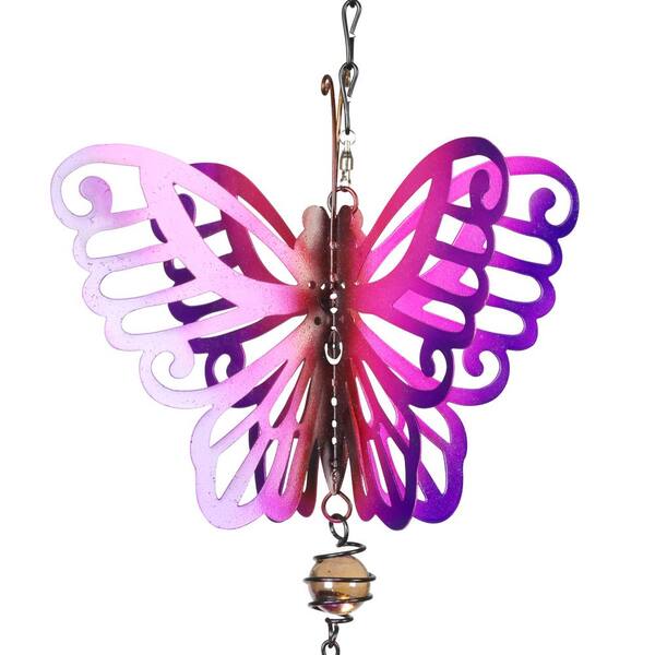 Orange Garden Metallic Butterfly Metal Hanging Chime Decoration Purple