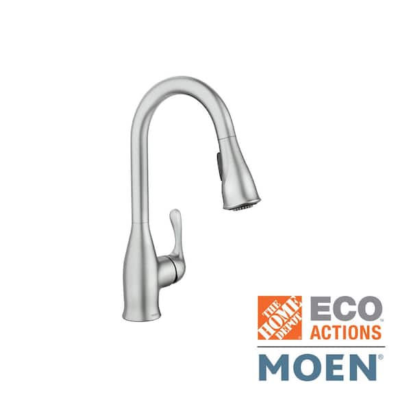 MOEN Kaden Single-Handle Pull-Down Sprayer Kitchen Faucet with Reflex and Power Clean in Spot Resist Stainless