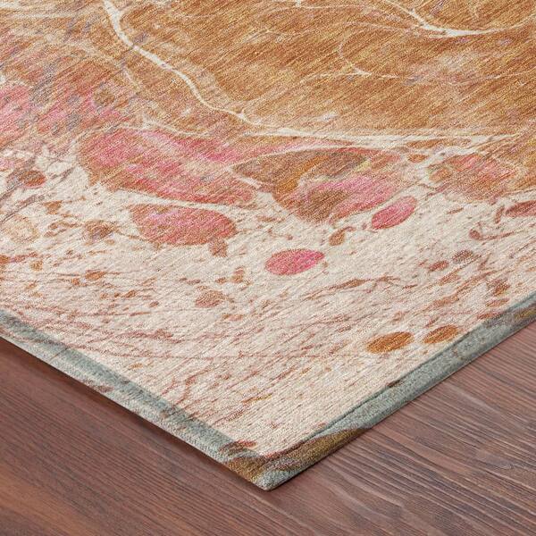 Chantille Machine Washable Indoor/Outdoor Abstract ACN2731 Salmon 3 ft. x 4 ft. Area Rug